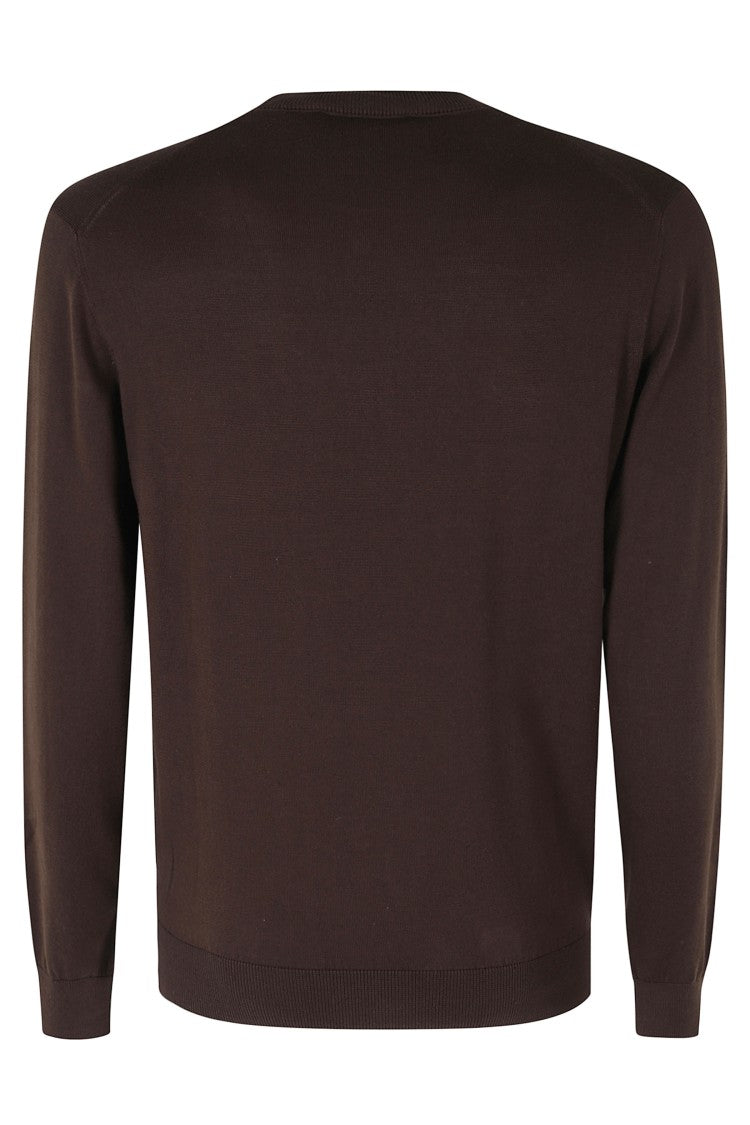 Filippo De Laurentiis Brown Round-Neck Single-Thread Cotton Sweater