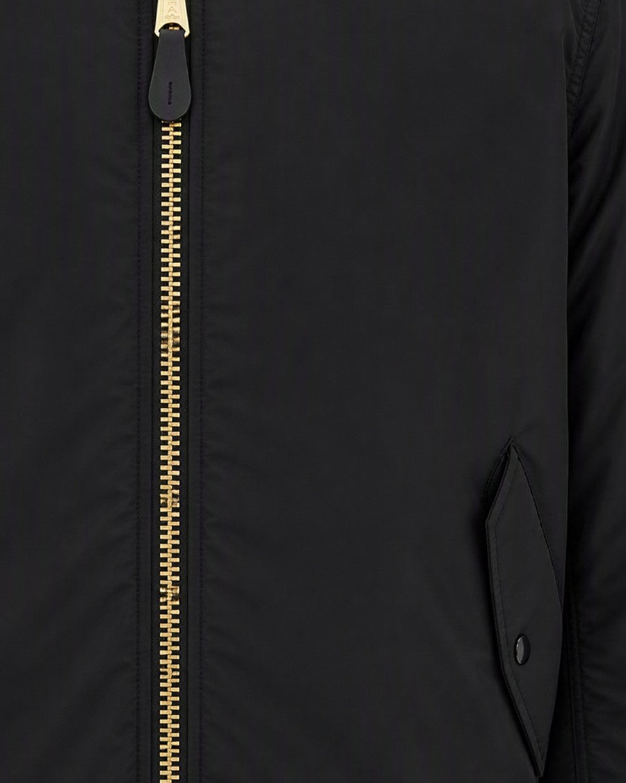 Alpha Industries Black Ribbed Trim Padded Bomber Jacket