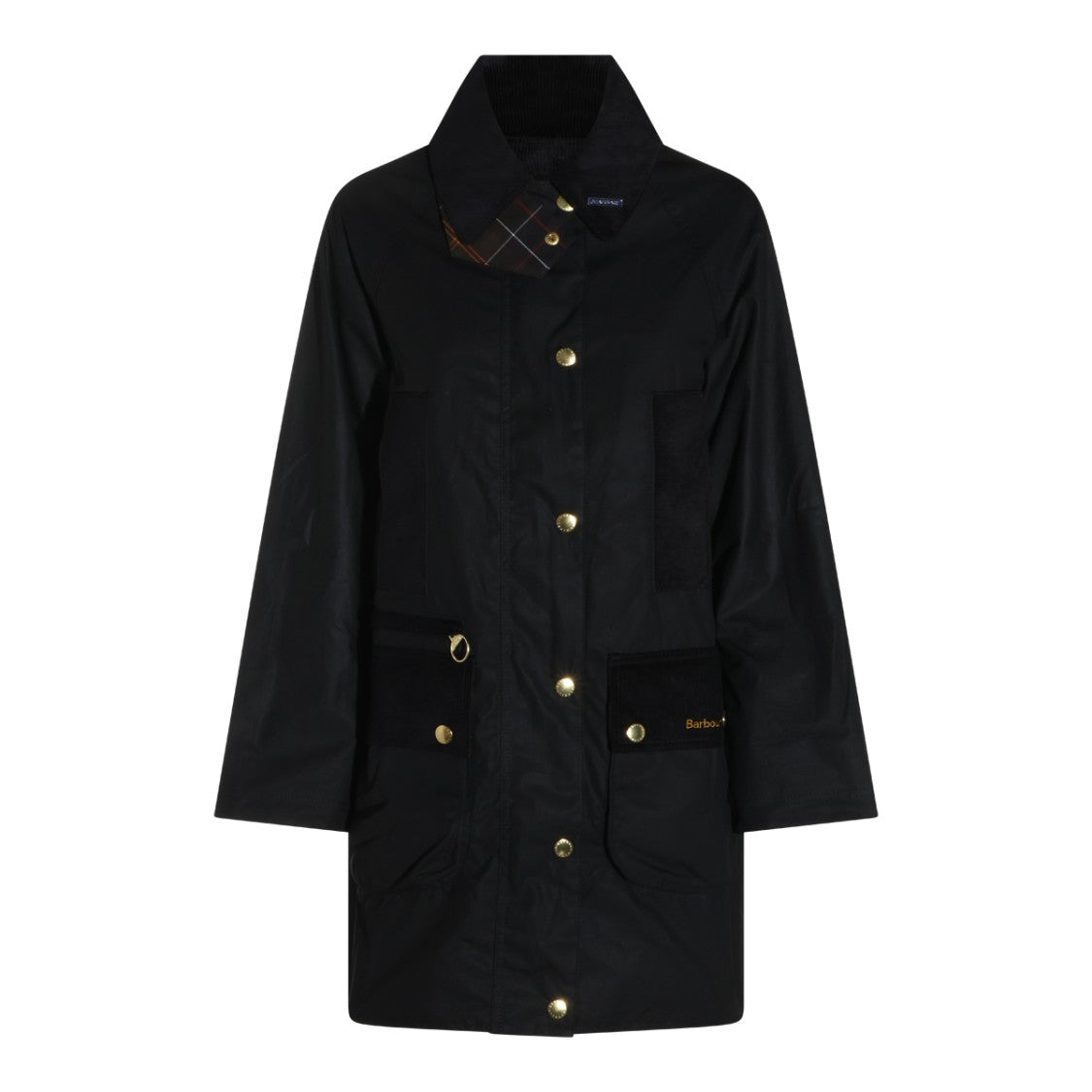 Barbour Black Beaufort Waxed Velvet Collar Jacket