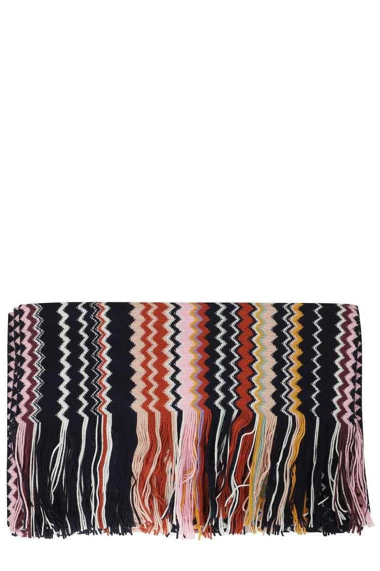 Missoni Black Wool-Blend Zigzag Scarf