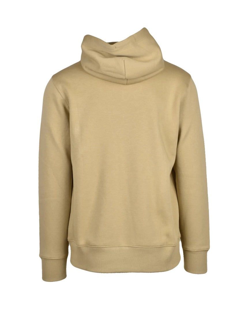 Gant Beige Brushed Interior Hooded Cotton-Blend Sweatshirt