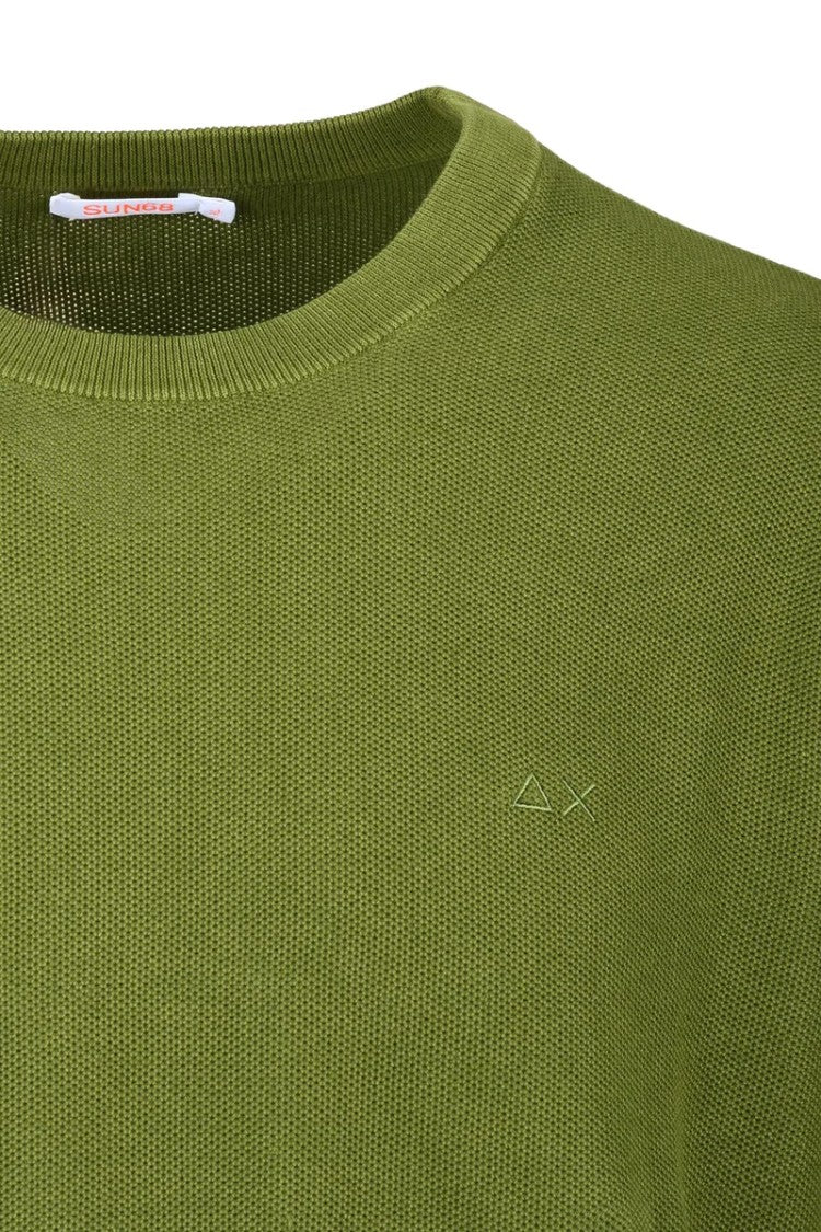 Sun68 Green Crew Neck Cotton Sweater