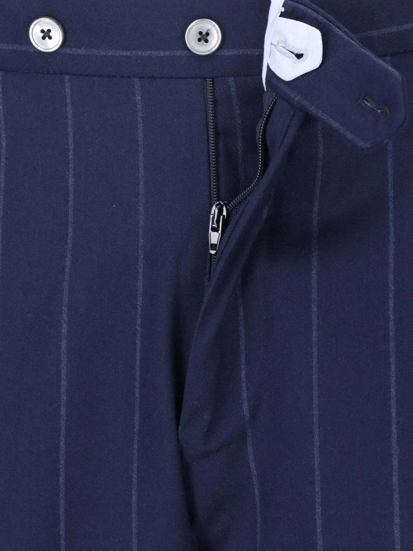 Tombolini Blue Virgin Wool Double-Breasted Suit