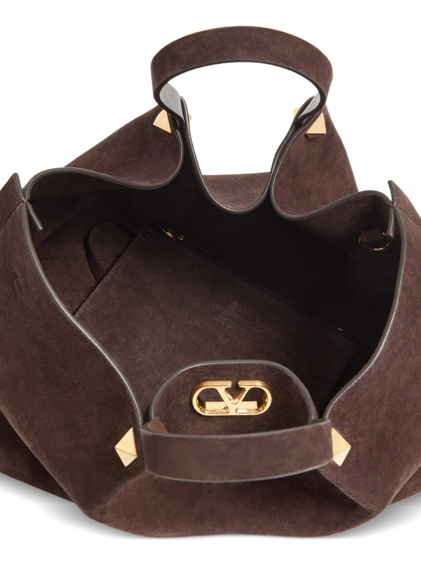 Valentino Vlogo Large Suede Tote Bag