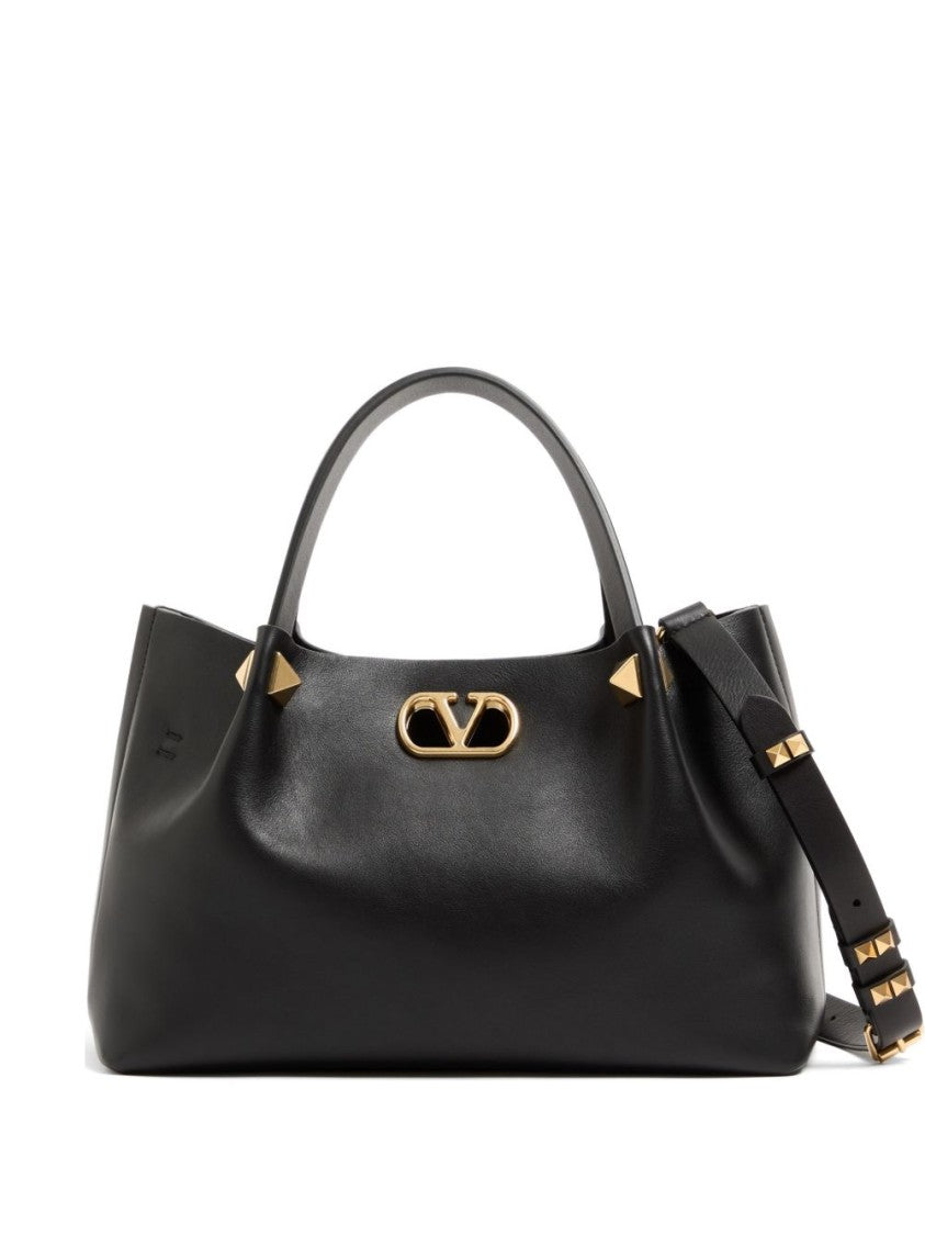 Valentino Garavani Smooth Leather Gold-Hardware Handbag