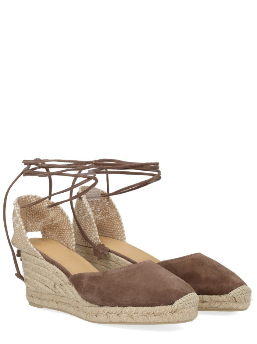 Castaner Brown Cute Leather Wedge Sandals