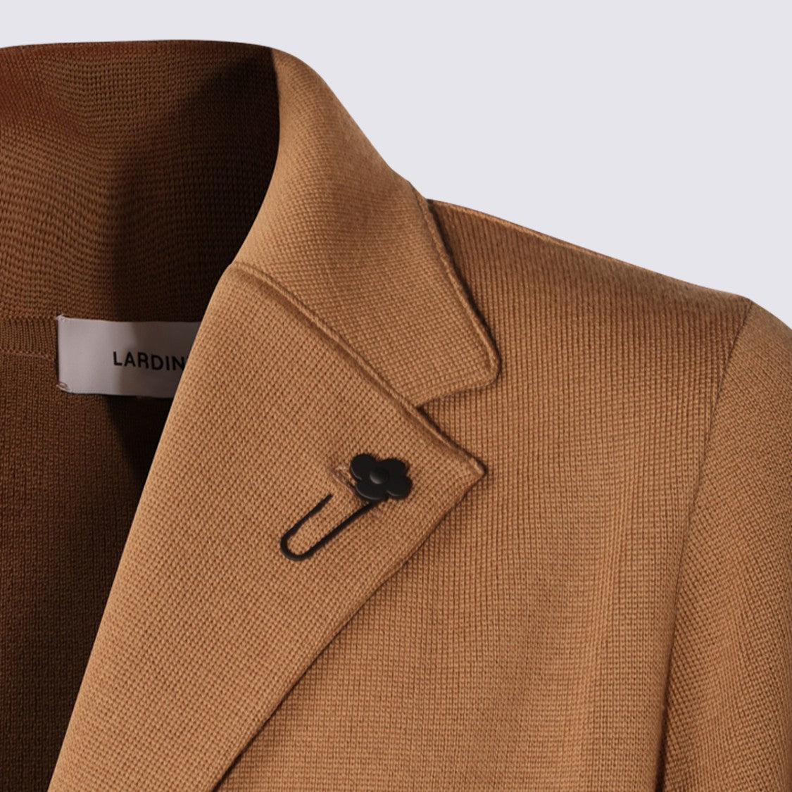 Lardini Tailored Blazer With Notch Lapels And Unique Lapel Pin