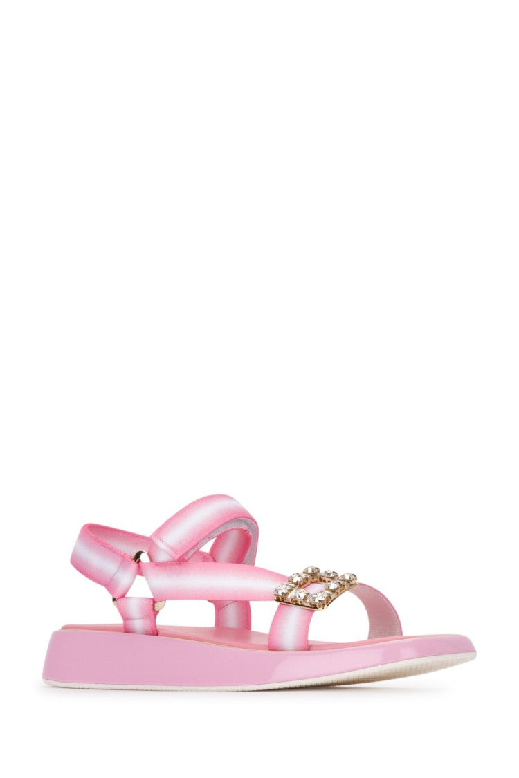 Roger Vivier Flat Sandals With Gemstone Buckle