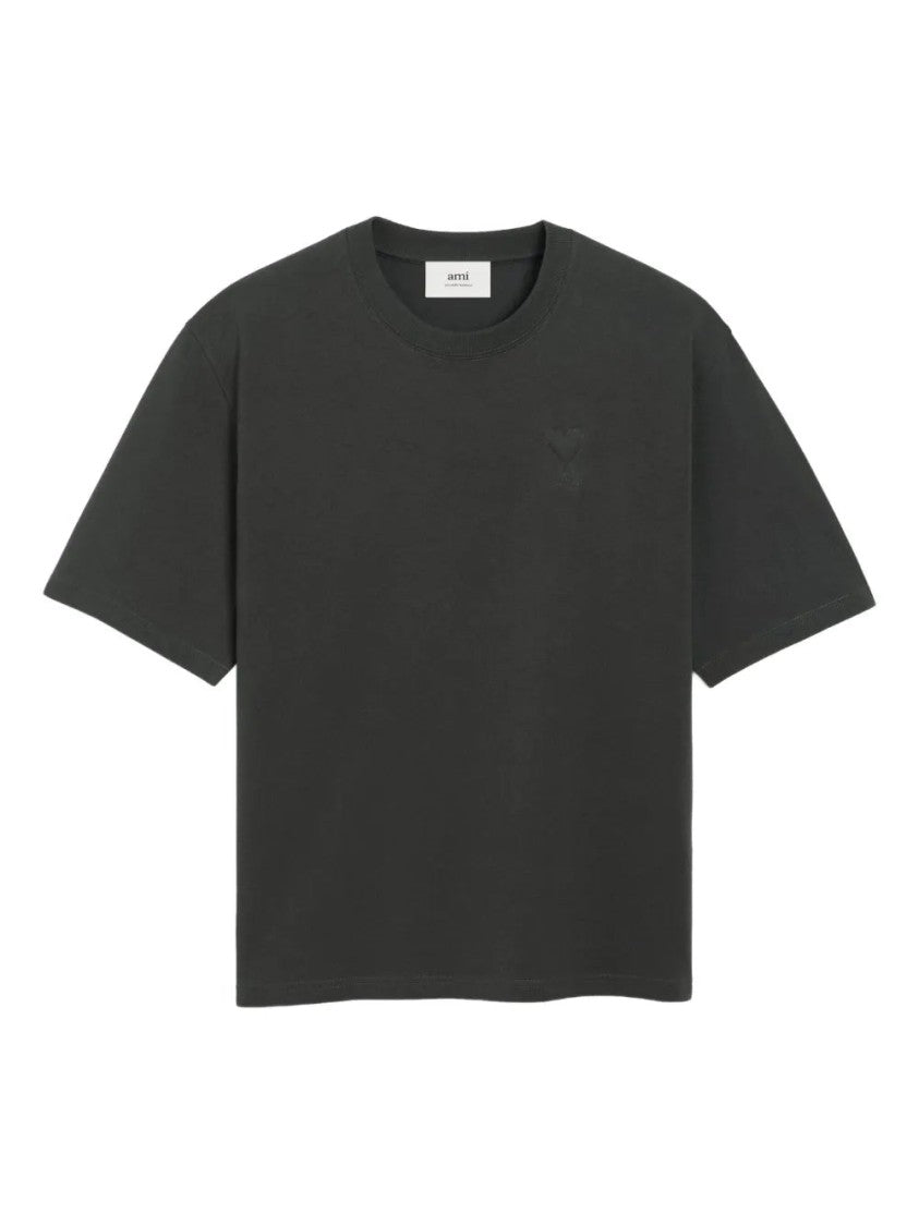 Ami Heart-Embossed Cotton T-Shirt