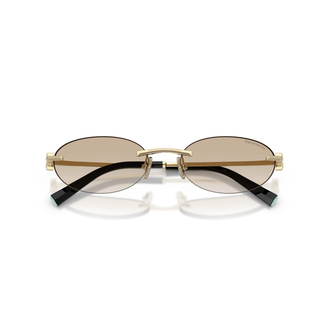 Tiffany & Co. Oval Rimless Sunglasses With Gradient Brown Lenses
