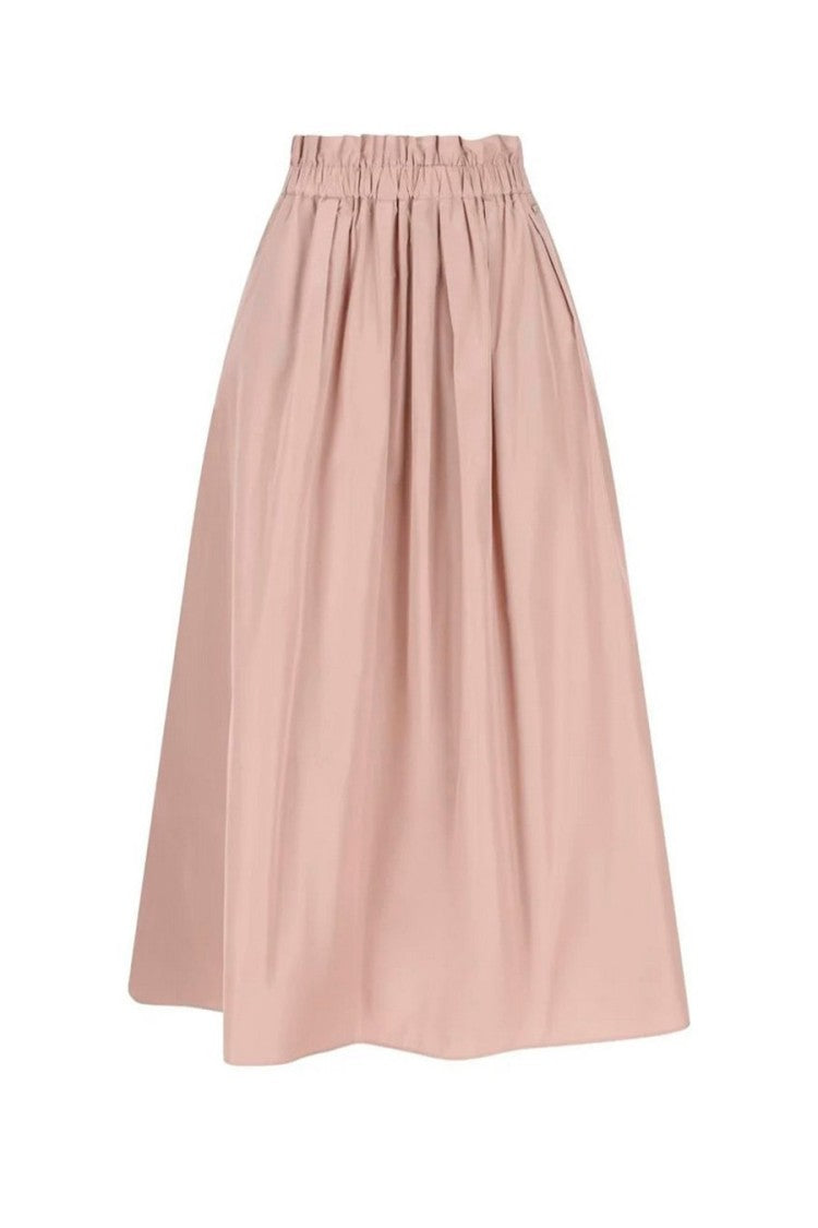 Herno Antique Pink Gathered-Waist Full Polyester Midi Skirt