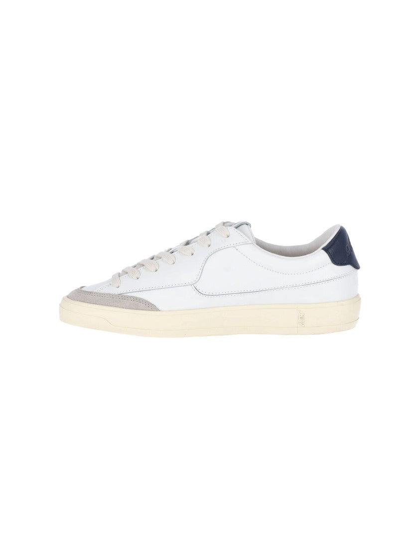 Autry White Windscape Low Textured Leather Sneakers