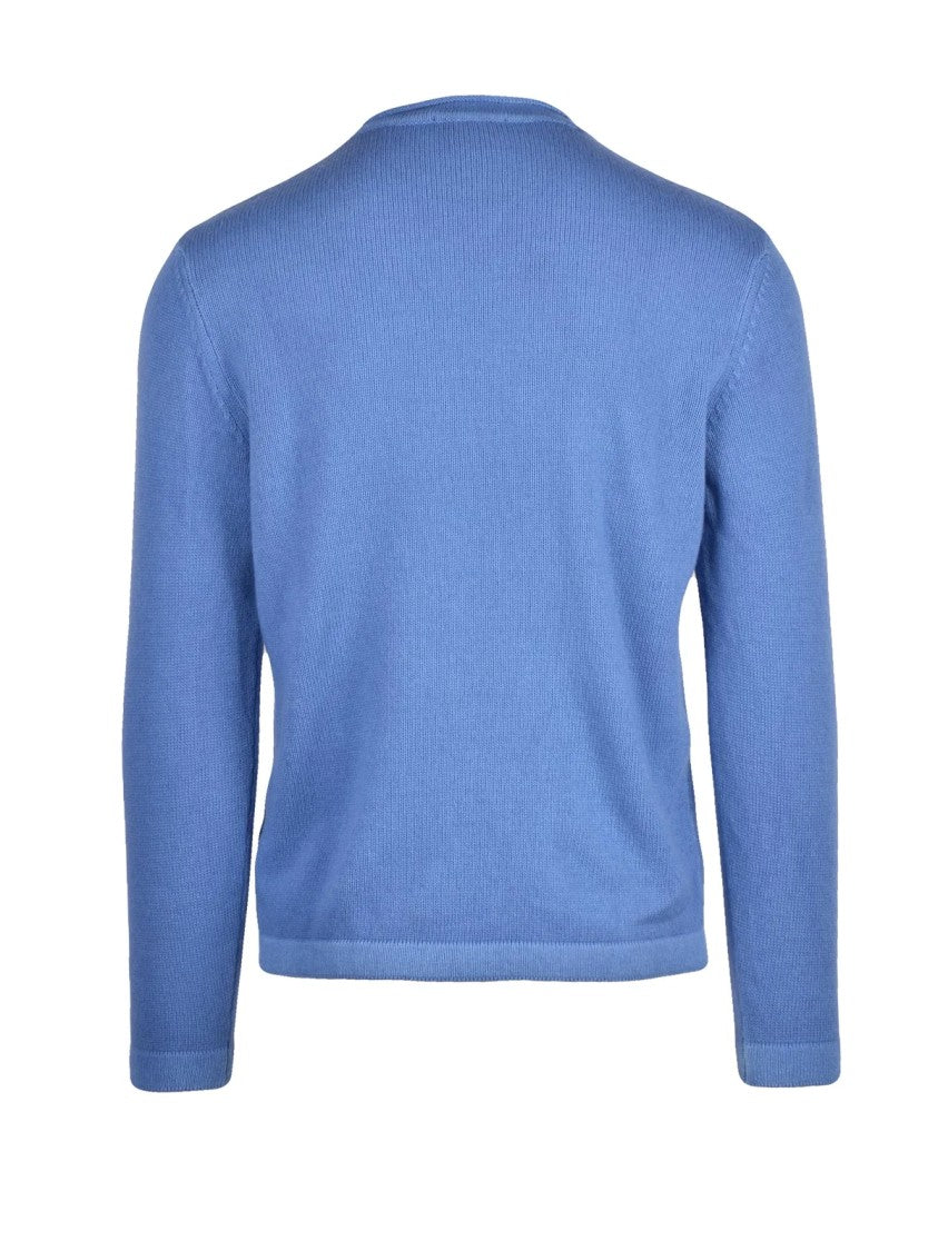 Wool & Co Merino Crew Neck Pullover In Fresh Light Blue