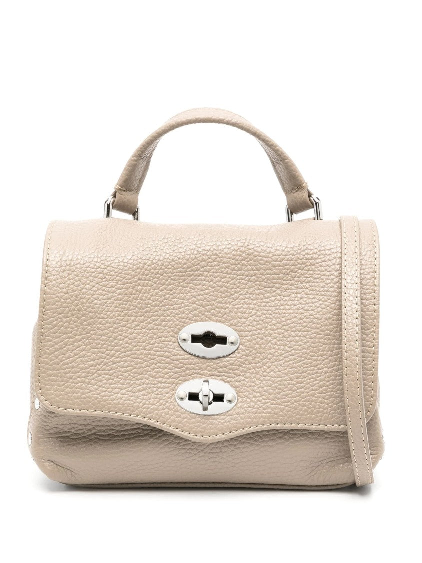 Zanellato Structured Handbag In Pebbled Leather With Dual Lock Closure