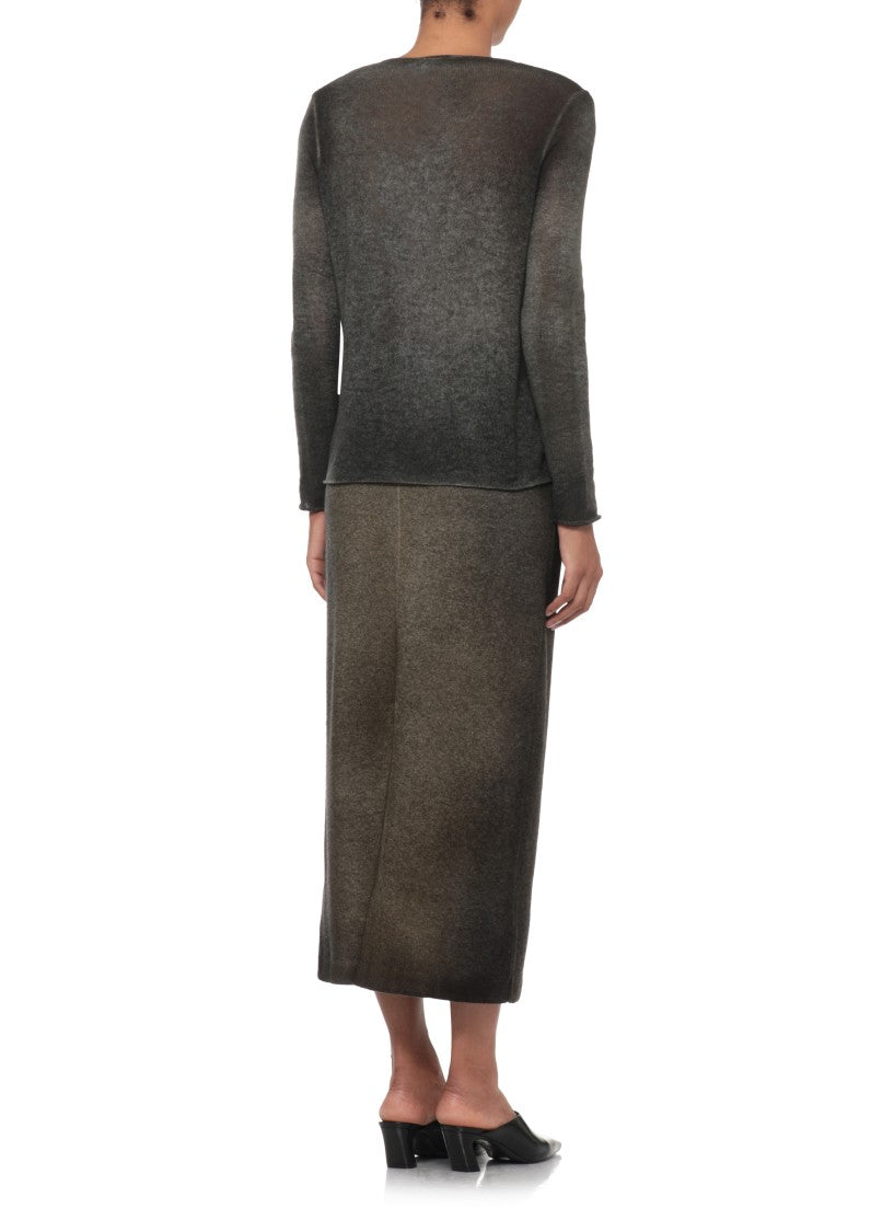 Avant Toi Green Seamless Edge Cashmere Sweater