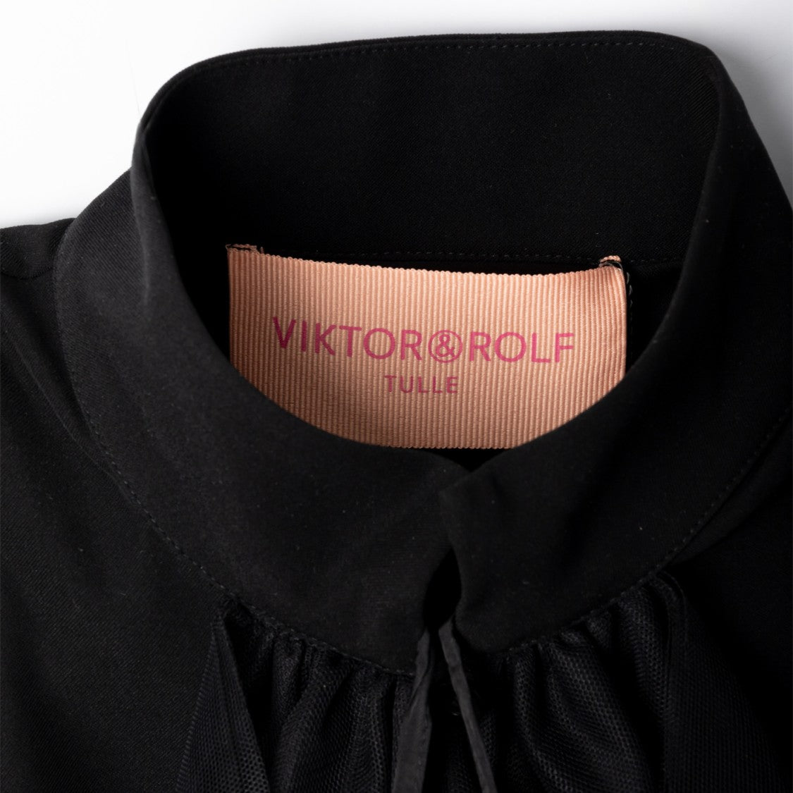 Viktor & Rolf Long-Sleeve Black Dress With High Collar