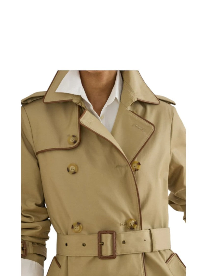 Lauren Ralph Lauren Light Beige Double Breasted Lined Trench