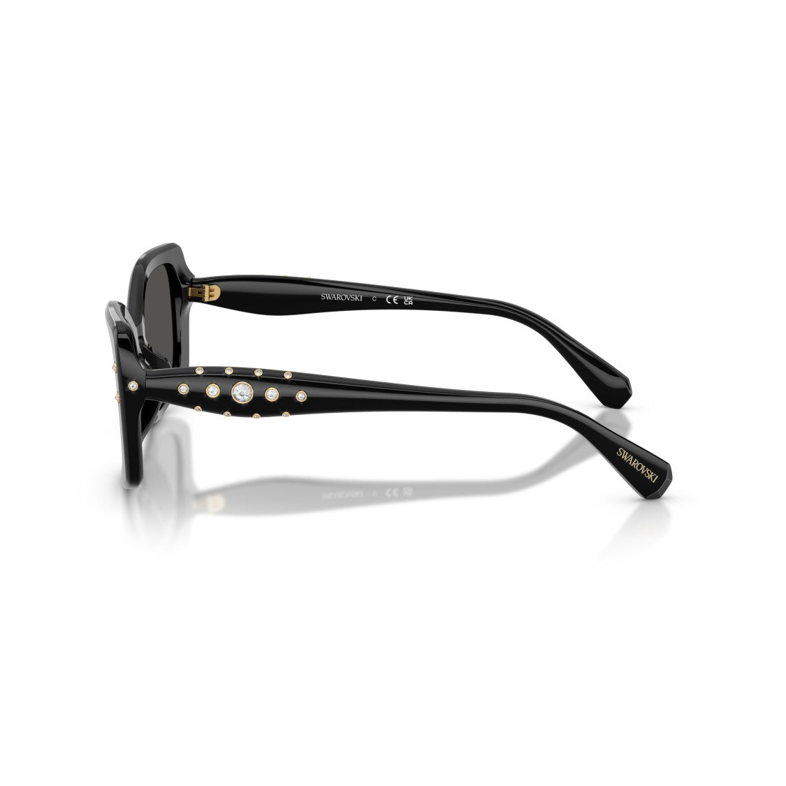 Swarovski 0Sk6058u Oversized Square Frame Sunglasses With Crystal Embellishments