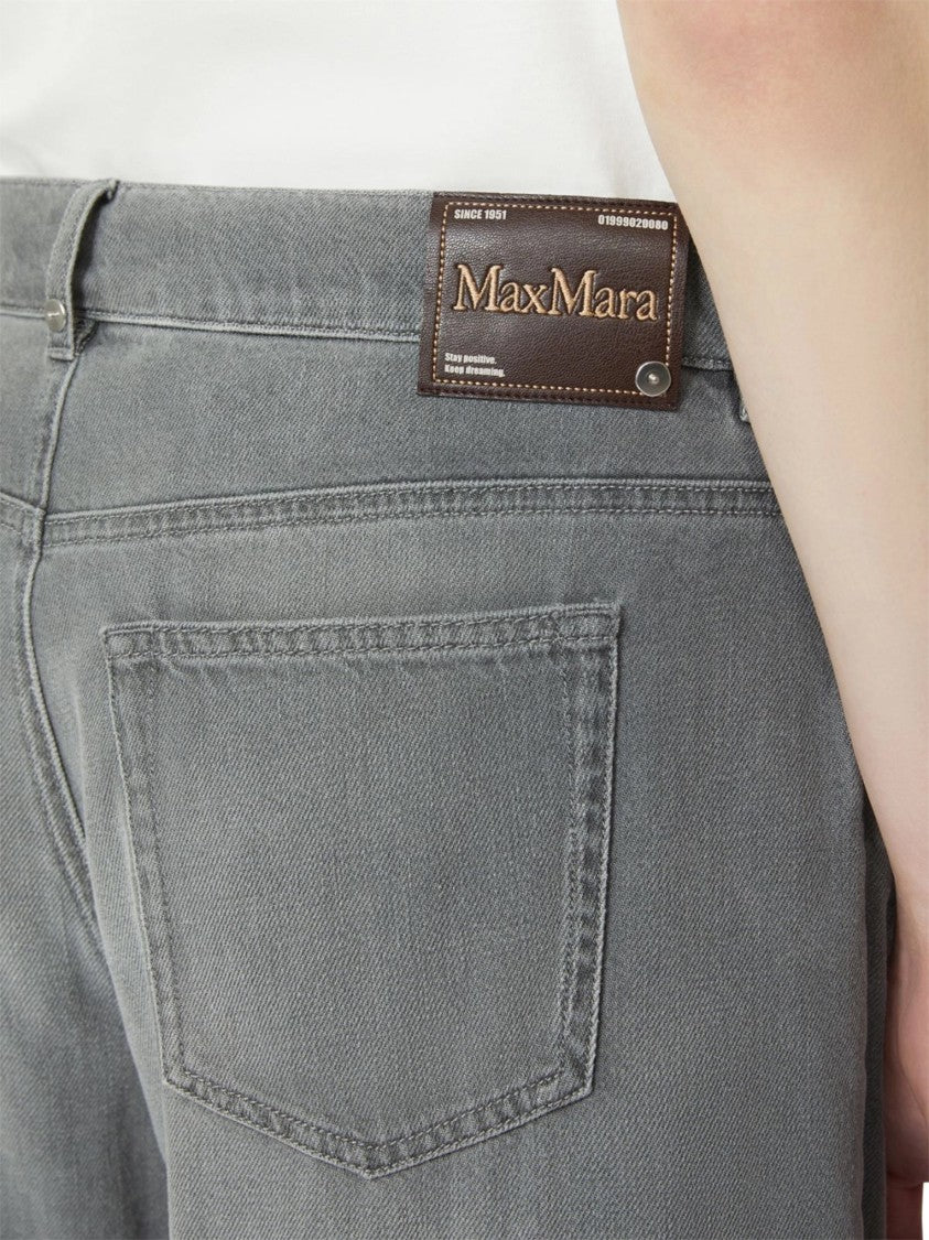Max Mara Wide-Leg Denim Pants With Classic Five-Pocket Design