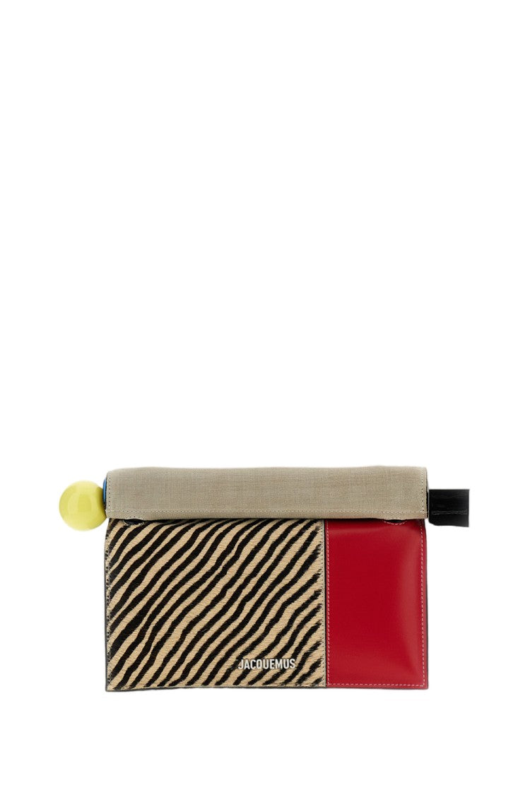 Jacquemus La Pochette Rond Carre Folded Leather Clutch