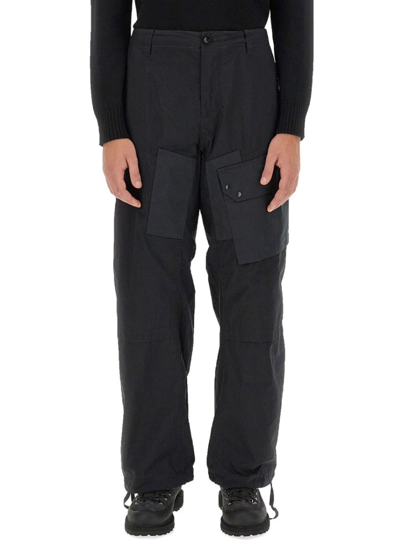 Ten C Regular Fit Black Cargo Pants