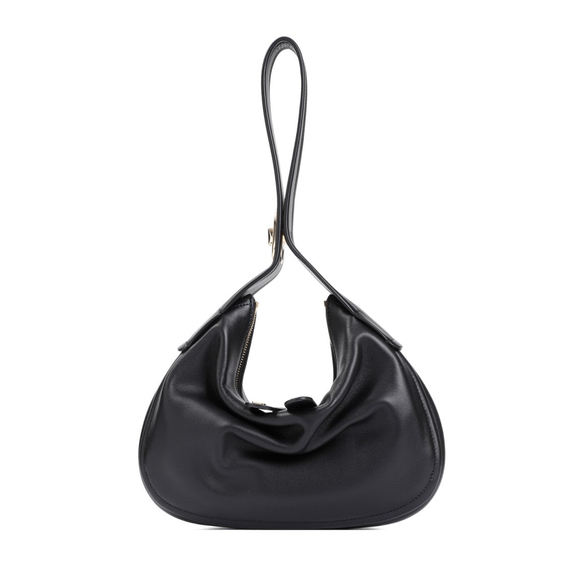 Valentino Black Leather Go-Hobo Small Leather Bag