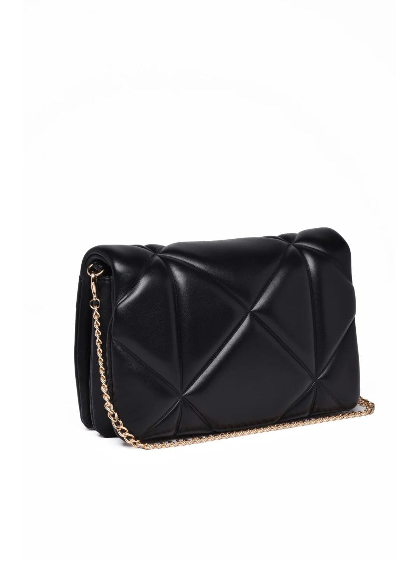 Love Moschino Black Polyurethane Quilted Shoulder Bag