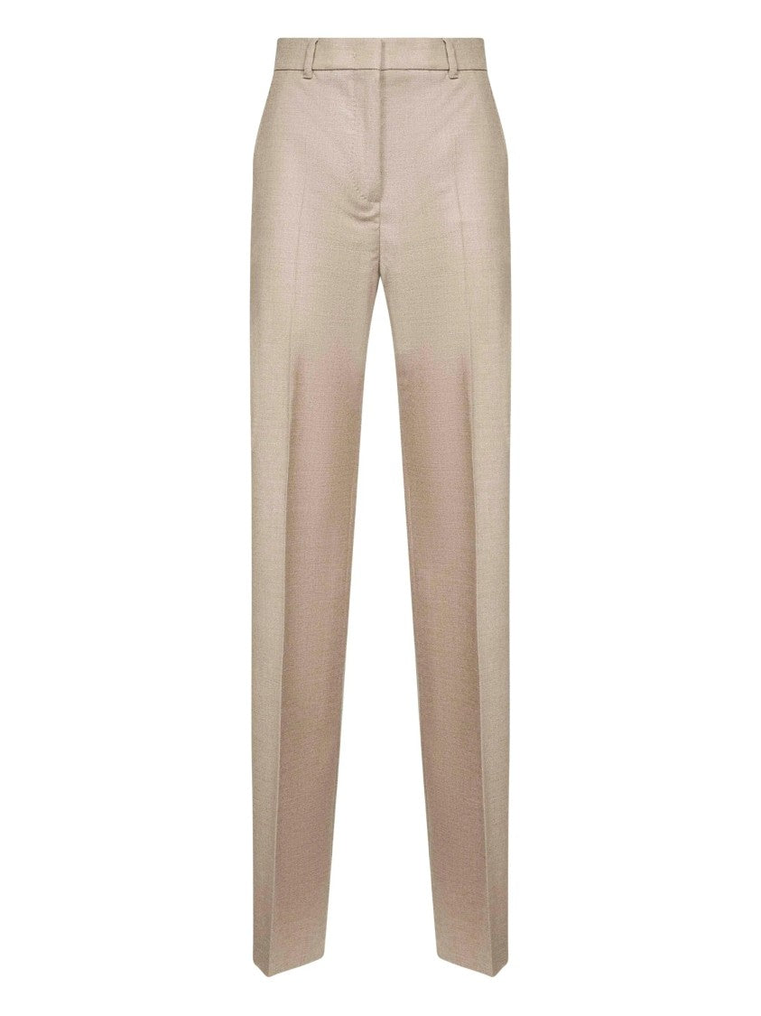 Max Mara Light Beige Lambro Straight-Leg Trousers