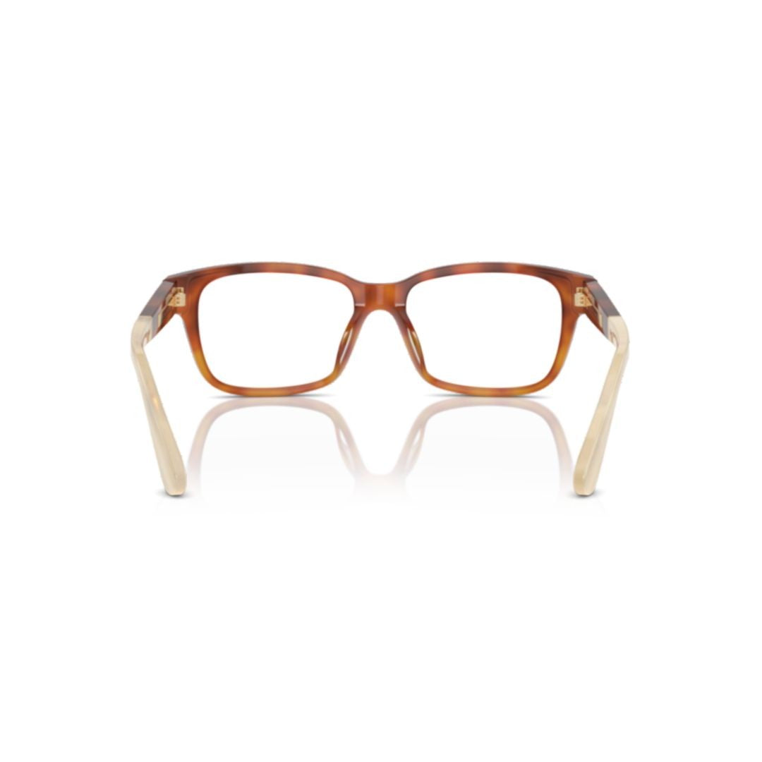 Brunello Cucinelli 0Bc3003 Tortoiseshell Rectangular Frame Eyeglasses With Beige Temples