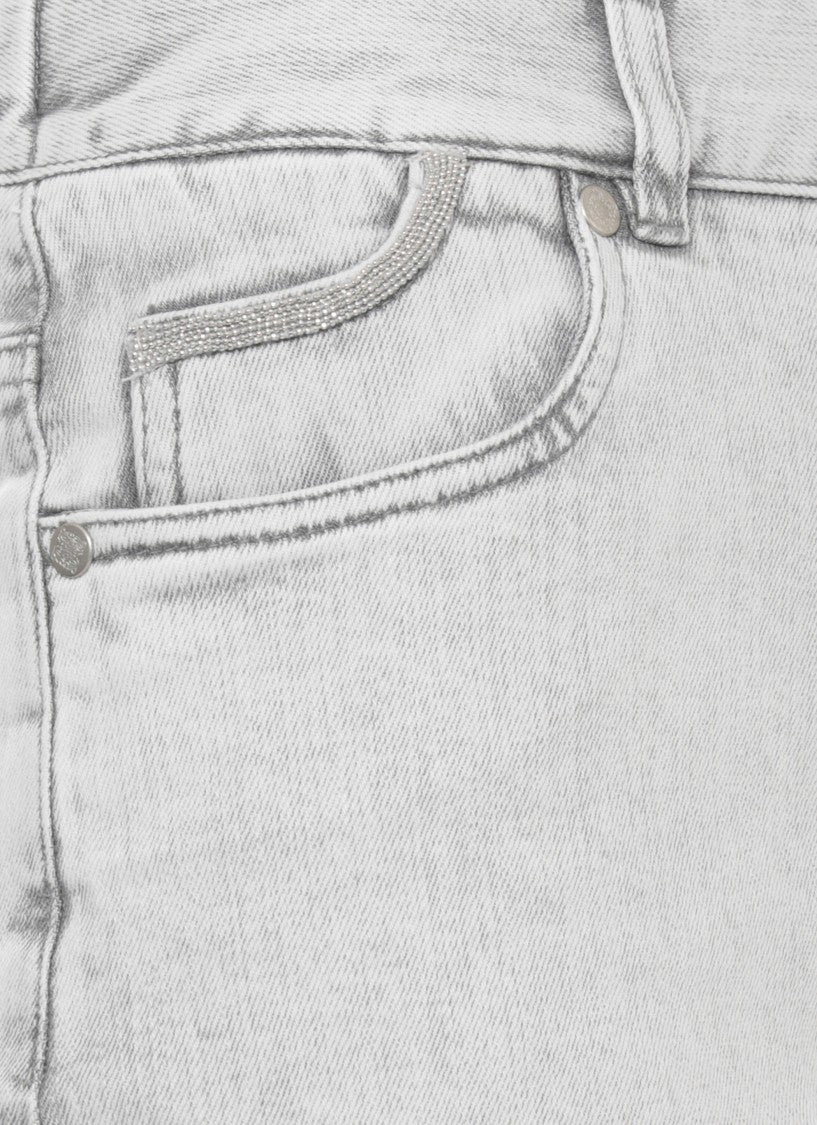Panicale Grey Cotton Embellished Jeans