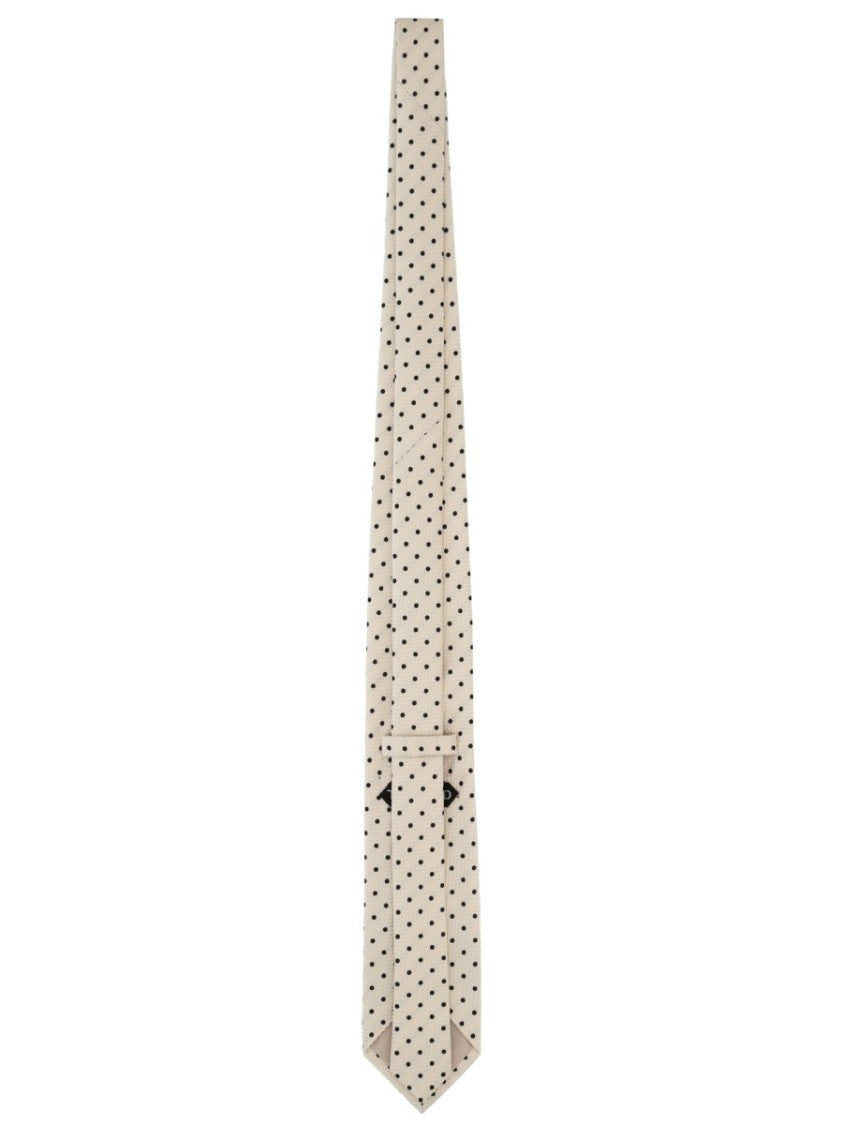 Tom Ford Light Beige Refined Dot Silk Tie