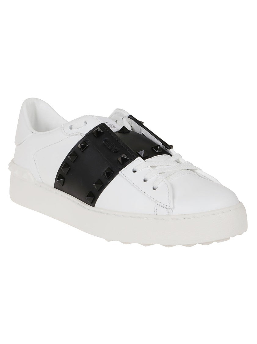 Valentino Garavani Open White Sneakers With Bold Black Band