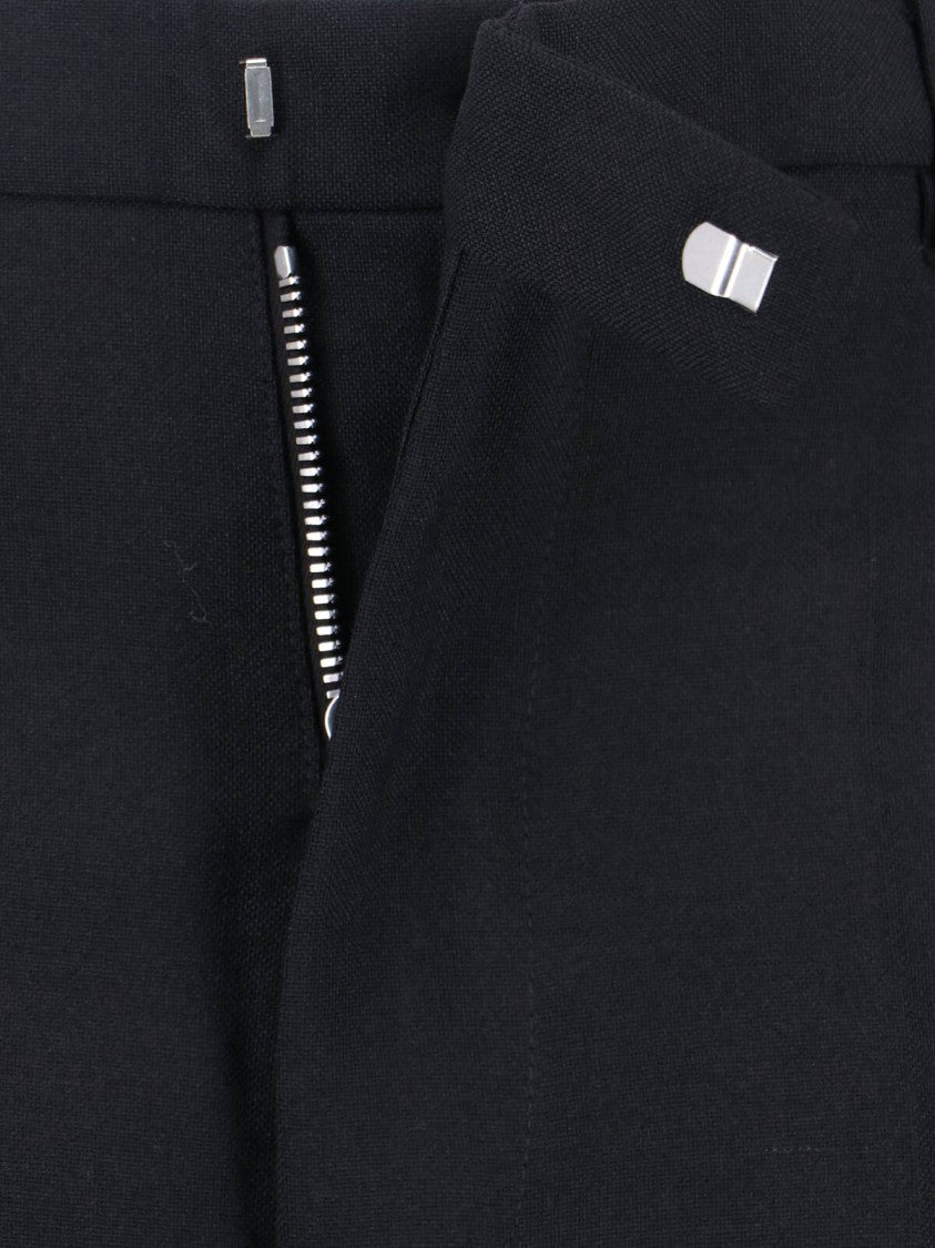 Rick Owens High-Waisted Pleated Trousers – Black