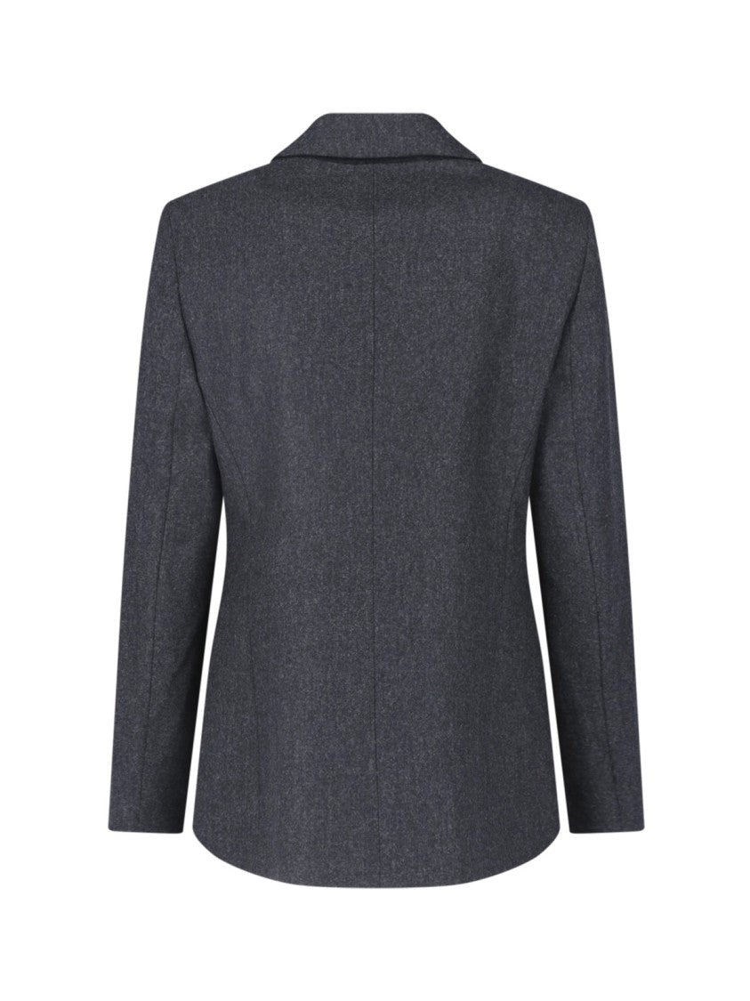 Giorgio Armani Grey Virgin Wool Single-Breasted Blazer