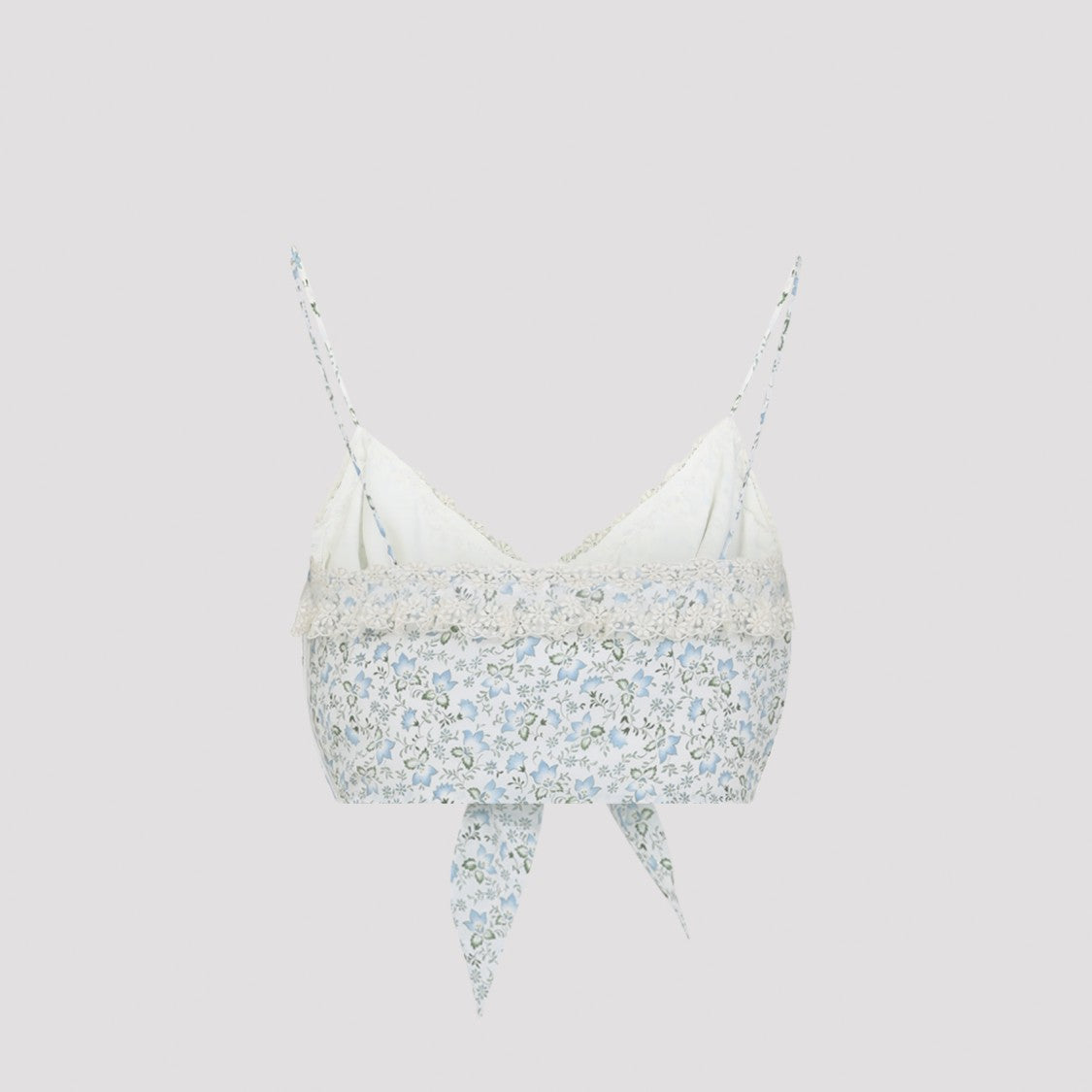 Ermanno Scervino Cropped Silk Tank Top With Floral Print