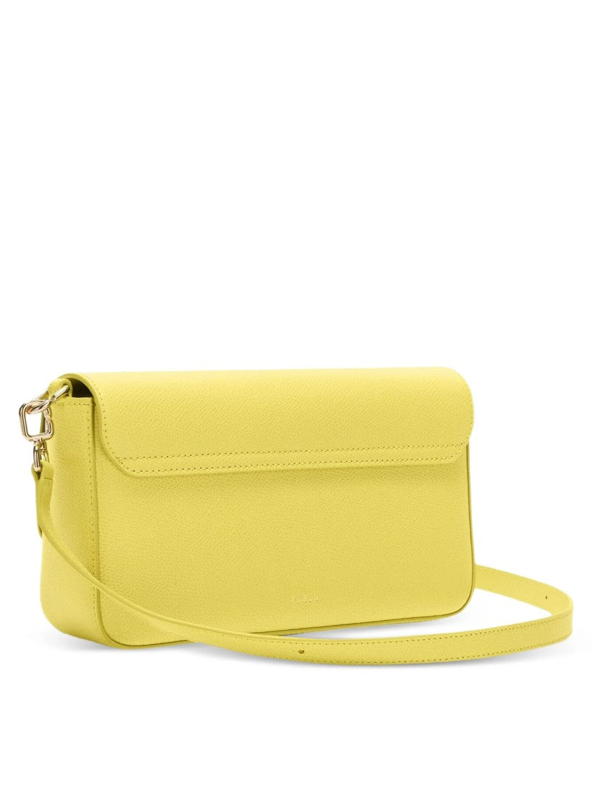 Furla Iride S Rectangular Soft Yellow Leather Bag