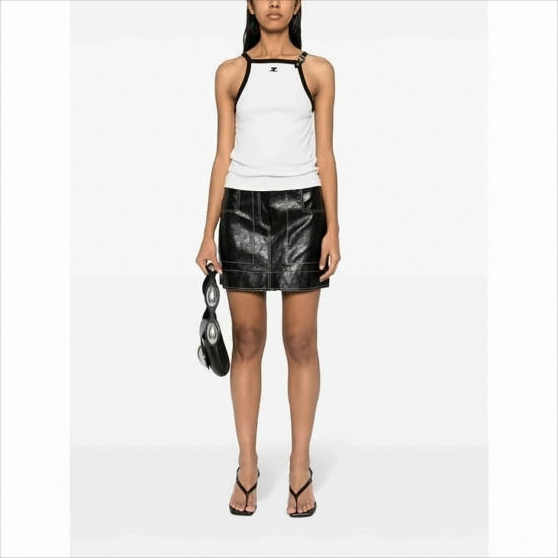 Courrèges Fitted Sleeveless Top With Contrasting Straps
