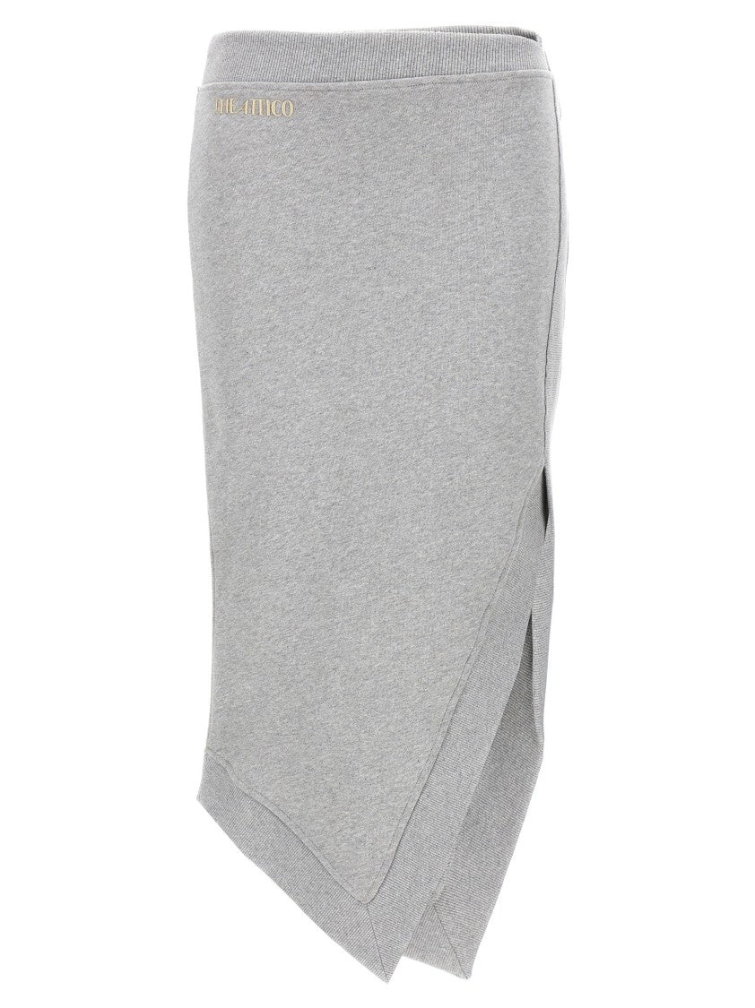 The Attico Asymmetrical Fleece Midi Skirt