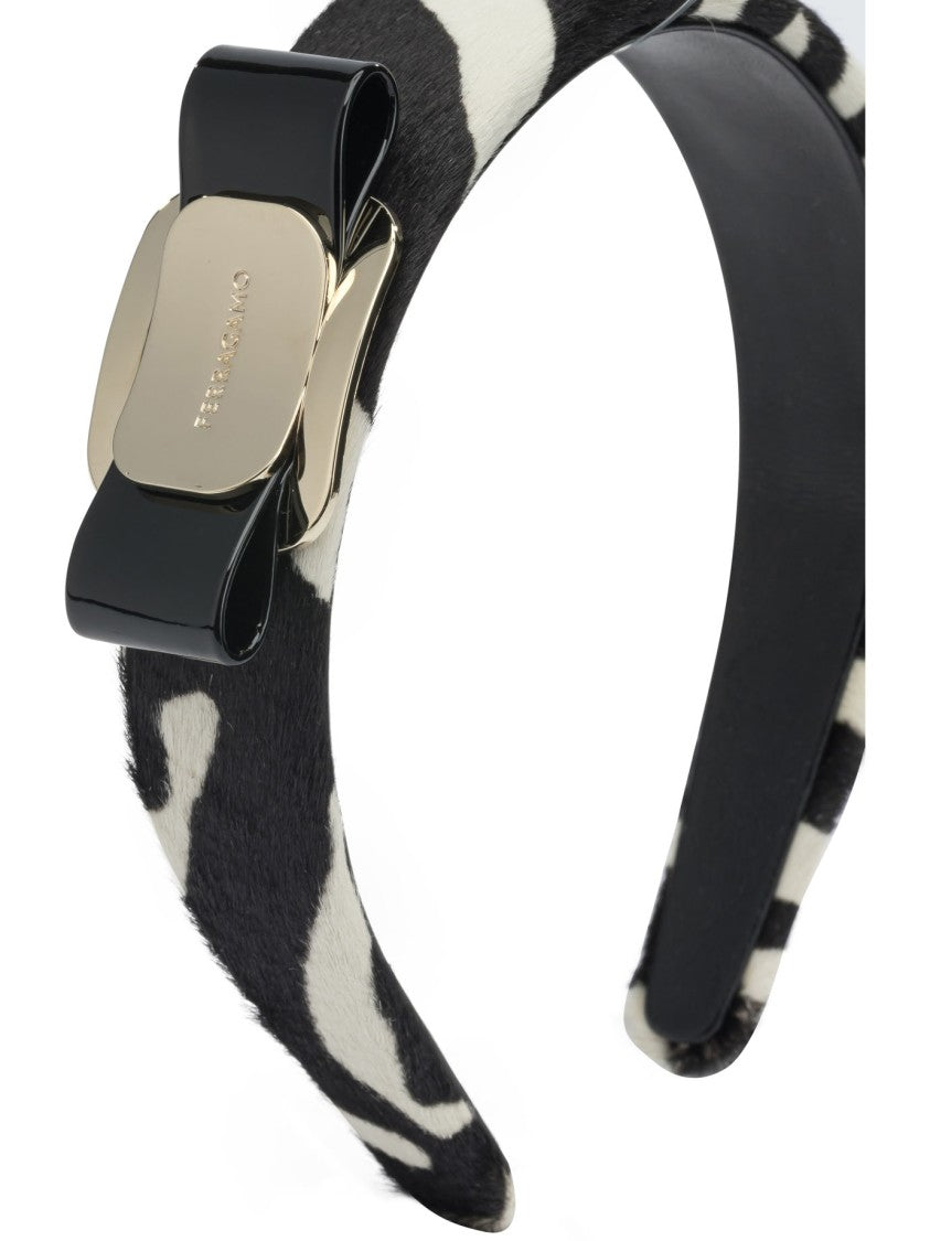 Ferragamo "Vara" Headband In Pony Skin