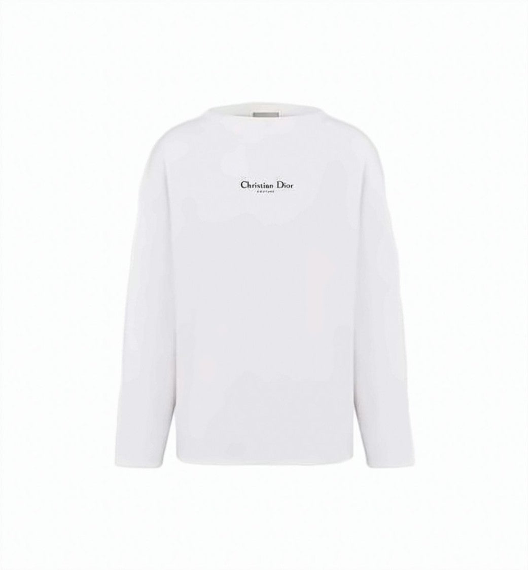 Dior Long-Sleeve Cotton And Wool Blend Top