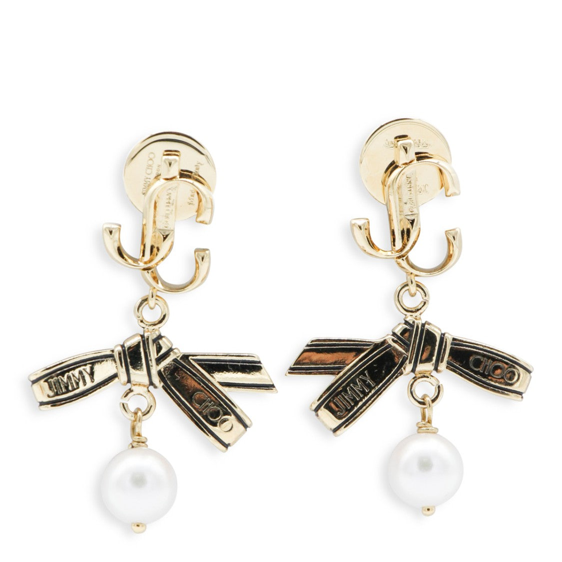 Jimmy Choo Gold-Tone Earrings With Bow Design