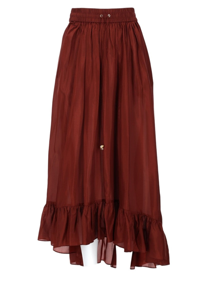Zimmermann Flowing Maxi Skirt With Ruffled Hem And Gathered Waistband