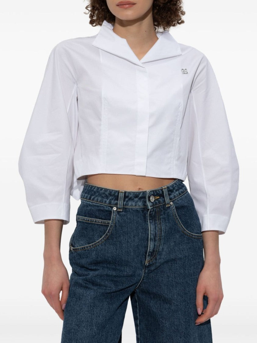 Givenchy White Three Quarter Puff Sleeve Top