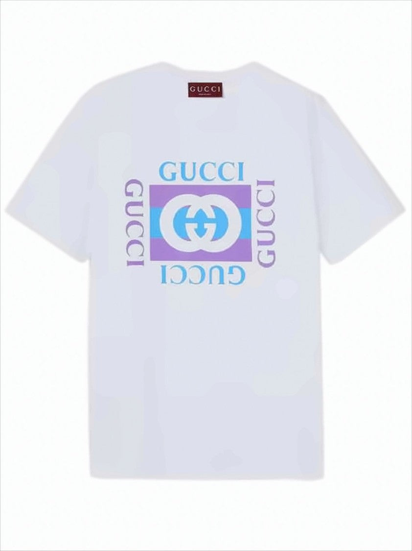 Gucci Graphic Print White T-Shirt With Relaxed Fit