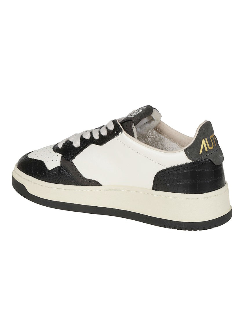 Autry Medalist Low Crocodile-Embossed Cow Leather Sneakers