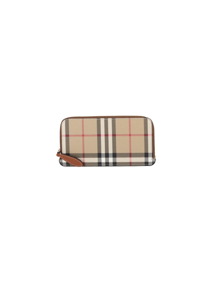 Burberry Check' Zip Wallet – Beige