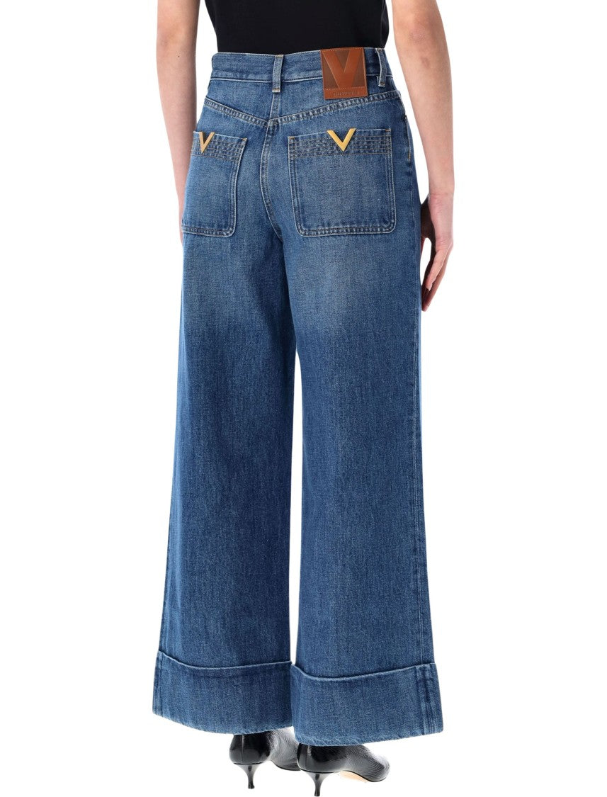 Valentino Garavani Wide Leg Denim Jeans