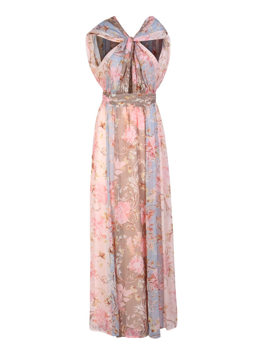 Liu Jo Multi Floral-Print Halterneck Dress