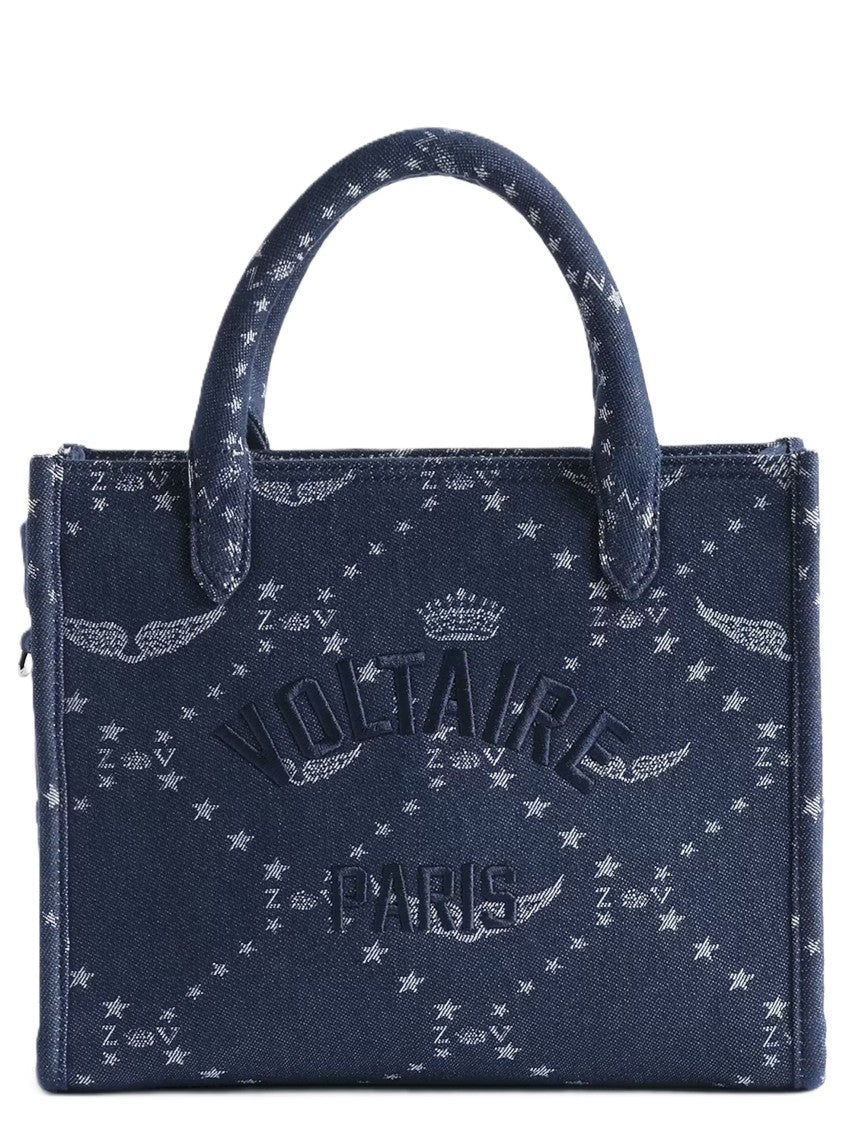 Zadig & Voltaire Structured Rectangular Handbag With Star And Wing Pattern
