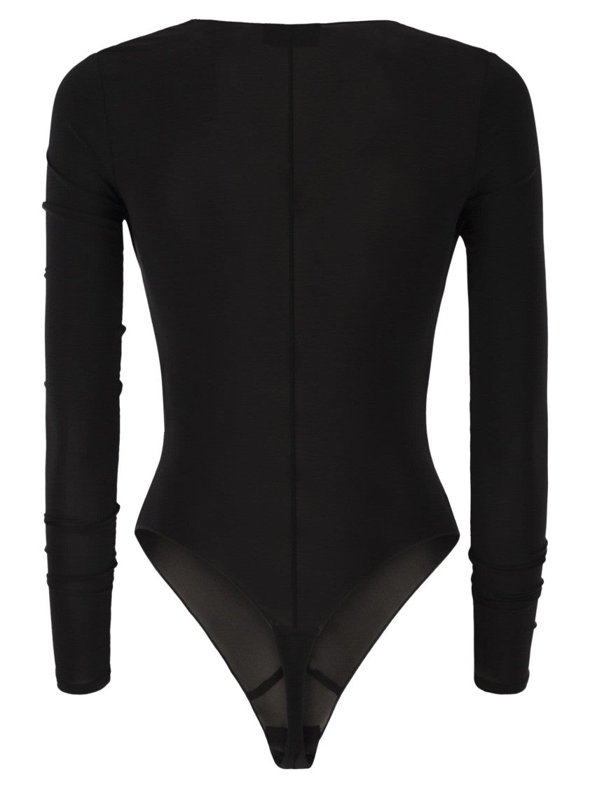 Elisabetta Franchi Crêpe Jersey Bodysuit With Draping